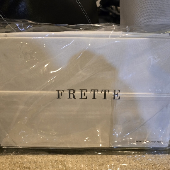 Frette Luxury 2025 New Luxury King Duvet Set& 2 Euro Shams Perl Grey Reversible - Picture 14 of 15
